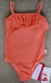 ~ SEAFOLLY ~ BNWT~ New Girls One Piece Swimming Bathers ~ Coral ~ Size 4