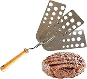 Grill Spatula, Creative Hot Meat Patty Spatula, Stainless Steel Burger Spatula Turner for Flipper - Expandable Triple 3-Blade Spatula, Heat Resistant Hamburger Turning Scraper