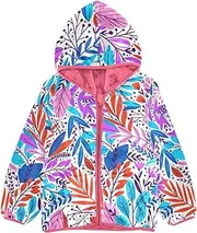 [GuoChe] Sherpa Lined Toddler Hoodie Exotic Tropical Leaves Colorful Toddler Boy Outerwear Peach Baby Boy Clothes Winter