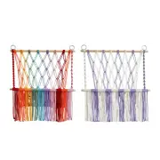 Stuffed Animal Storage Hammock Wall Hanging Hand Woven Cotton Rope Plush Toys