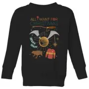 Harry Potter All I Want Kids' Christmas Sweatshirt - Black