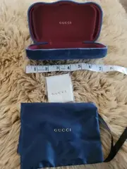 GUCCI SUNGLASSES EYEGLASSES CASE PEA VELVET CLAMSHELL SMALL CASE