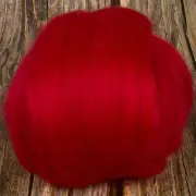 Corriedale Top (Dyed Crimson) 100g Wool Roving Spinning Fibre Felting Orange