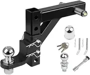 Tow bar Adjustable Towing Ball Mount Tongue Hitch Trailer Car Bike Rack Boat 4WD
