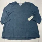 Silverts Teal Blue 3/4 Sleeve Open Back Knit Top Assisted Dressing Womens XL