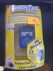 2001 Intec Memory Card 2x - 30 Blocks PS1 PS ONE w/Protective Case