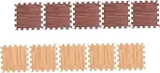 GRIRIW 10Pcs Interlocking Wood Grain Floor Mats Non Slip Eva Puzzle Play Mats for Living Room Bedroom Each Tile Thickened Fall Easy to Clean Versatile Design