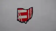 USA Flag Ohio Outline Iron On Patch