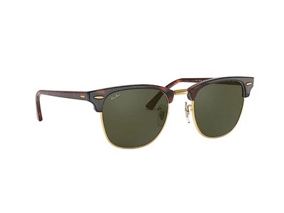 Ray-Ban RB3016 CLUBMASTER Col W0366 Tort & Green Lens -Designer Sunglass w/ Case
