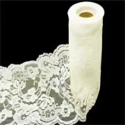 Ivory LACE WEDDING TULLE ROLL 5.5" x 10 yrds DIY Party Favors Bows Crafts Sewing