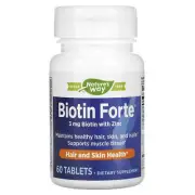 2 X Enzymatic Therapy, Biotin Forte with Zinc, 3 mg, 60 Tablets