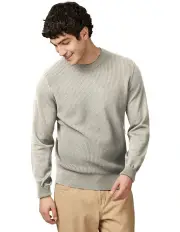[Ben Sherman] Textured Front Crew Neck Knit in Cream
