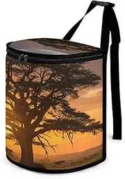 Garbage Storage Bags, Sunrise on Big Tree Printed Garbage Storage Bags,car Garbage Storage Bags,Portable Garbage Storage Bags