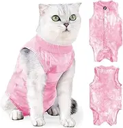 Cat Recovery Suit for Abdominal Wounds or Skin Diseases,Professional Breathable Surgical Recovery Suit,After Surgery Wear Anti Licking Wounds,E-Collar Alternative for Cats and Dogs (Pink-L)