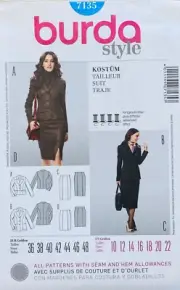 BURDA 7135 SIZES 10-22 SUIT UC/FF