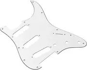 Standard 11 Hole Guitar Pickguard 3 Ply Panels Pickguard with Screws for ST Guitar White