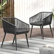 Livsip Outdoor Chair 2pcs Outdoor Furniture Patio Chairs with Cushion