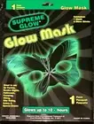 GREEN GLOWING BUTTERFLY HALF MASK + 4 Glow Sticks Light Up Halloween Glasses Eye
