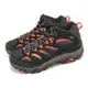 Merrell 戶外鞋 Moab 3 Mid GTX 男鞋 黑 橙 防水 登山鞋 郊山 黃金大底 中筒 襪套 ML037033