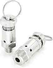 1/4" 3/8" 1/2" BSPT Male 0.5 1 2 3-10 Bar Adustable 304 Stainless Sanitary Spring Pressure Valve Air Compressor(3/8",BSPT Male_1 BAR Fixed)