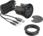 ineo Grommet Desk-Fit USB 3.1 Hub (4 Ports, 2 Type A + 2 Type C) with 3.5mm Audio Mic Jack + 3.2" Expandable Case (Power Not Included) [THC06 - VI Plus]