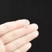 BULK 100 Awareness Ribbon Antique Silver Tone Charms - SC1471