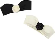 [Milumia] Women's 2 Pack Bandeau Bikini Top 3D Flower Strapless Bathing Suit Tops Swimwear