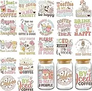 AFRITEE UV DTF Cup Wraps - 20 Sheets Boho Funny Skeleton Uvdtf Tumbler Wrap for 16 oz Glass Mugs, Retro Transfer Stickers Decals for DIY Coffee Cups Crafts Creative Gifts