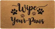 XuoAz Funny-Welcome-Mats for Front Door Wipe-Your-Paws Dog Doormat Nature Coir Non Slip Rubber Indoor Floor Mats for Home Outdoor Entrance 17" x 30"