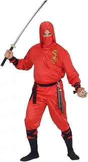 RED Dragon Ninja (Hooded Coat, Pants, Belt, face mask, arm & Leg Ties) - (M)