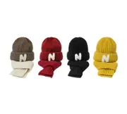 EVERAU® Kids Beanie and Scarf Gift Set Snoh - Brown / AU Ladies One Size / AU Men One Size / EU One Size