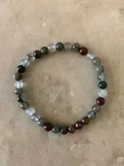 Beautiful Bloodstone stretch bracelet Healing Purify Detox Blood Cleanser 6mm