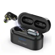 Chip Bluetooth V5.0 Bass Earphones 10 Hours Headset Noise Reduction S101 Volume Control - Black