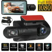 1080P Dual Lens Car Dash Cam Recorder G Sensor DVR Front and Rear Camera Video