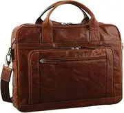 [Pierre Cardin] PC2797 Rustic Leather Work/Computer Bag - Chestnut