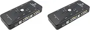 VENEKA 2X One for Four 4 Port USB 2.0 KVM Switch Box + 4 KVM Cables Keyboard Monitor VGA SVGA PC Laptop
