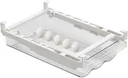 Under Shelf Refrigerator Egg Box,Clear Slide Drawer Type Refrigerator Egg Bin, High Capacity Pull Out Fridge Organizer Bins for Eggs