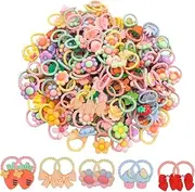 Paifeancodill Girl Hair Ties, 60 Pcs 30 Pairs Baby Girl Hair Ties Cute Cartoon Elastic Rubber Bands Ponytail Hair Holders Head Bands Ropes Hair Accessories for Girls Infants Toddlers Kids Teens