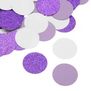 Round Paper Cutouts Circle Confetti , 1.2", Dark & Light Purple, White, 200pcs