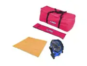 Kings Pink Single Swag Canvas Bag+3x3 Mesh Flooring + 2in1 Lithium LED Light/Fan