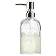 Circleware - Vintage Retro Embossed Square Base Clear Glass Soap Pump 380ml