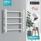 ACA 4 Bars Heated Towel Rail Rack Electric Warmer Square Chrome Stainless Steel