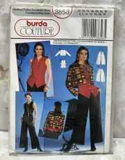 Burda Couture Sewing Pattern 3856 Size 8-18 UNCUT Ladies Full Evening Outfit