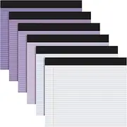 Lincia 6 Pads 11" x 9.5" Legal Pads College Ruled Notepad Landscape Pads of Paper Colored Lined Paper Pads 40 Sheets/Pad 80 GSM Assorted Colors Pastel Writing Pads for School Office (Gradient Purple)