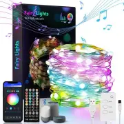 32.8FT LED Indoor String Lights 132LED,with Music Mode Remote App Control RGB