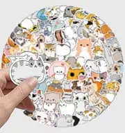 Cute Cat Stickers for Water Bottles 100pcs, Kawaii Kitten Cartoon Animal Stickers Decals for Kids Girl Teen, Aesthetic Waterproof Cat Stickers for Scrapbook Notebook Hydro Flask Laptop