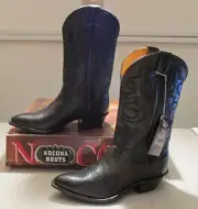 New LIZARD/leather Nocona #1501-28-203 7.5 D black (306B)