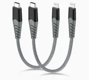 USB C to Lightning Cable, 0.3M 2Pack Short USB-C to Lightning Cable Apple MFi...