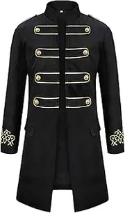 Men's Gothic Steampunk Vintage Tailcoat, Medieval Victorian Jacket for Halloween, Cosplay, Carnival, Fancy Dress