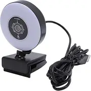 4K Webcam with Light and Microphone, HD Webcam USB Web Camera Auto Focus Remote Control Dual Microphones Noise Reduction for Zoom Skype Teams PC Laptop